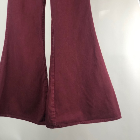 70s Vintage Maroon Jeans/Bell Bottoms - Size Small - Picture 3 of 6